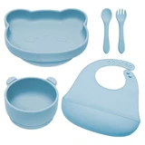 Panda siliconen afleidingsset, 6 maanden+, Aqua Blauw, Appekids