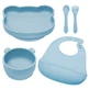 Panda Silicone Diversion Set, 6 meses+, Aqua Blue, Appekids