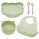 Panda Silicone Diversion Set, 6 months+, Raw Green, Appekids