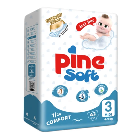 PINE Midi luiers 4-9 kg maat 3 x 42 stuks
