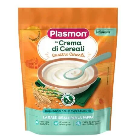 Crema de cereales para bebés, 4 Cereales, 200 g, Plasmon