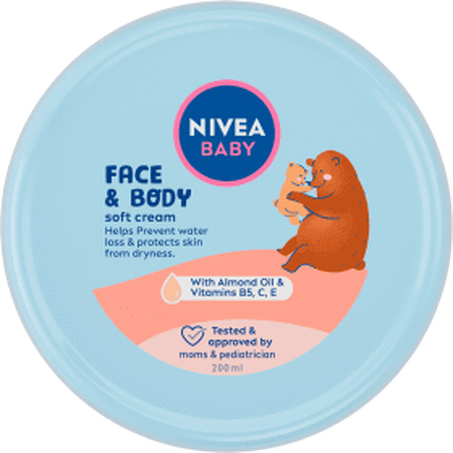 Crème douce pour le visage et le corps, 200 ml, Nivea Baby