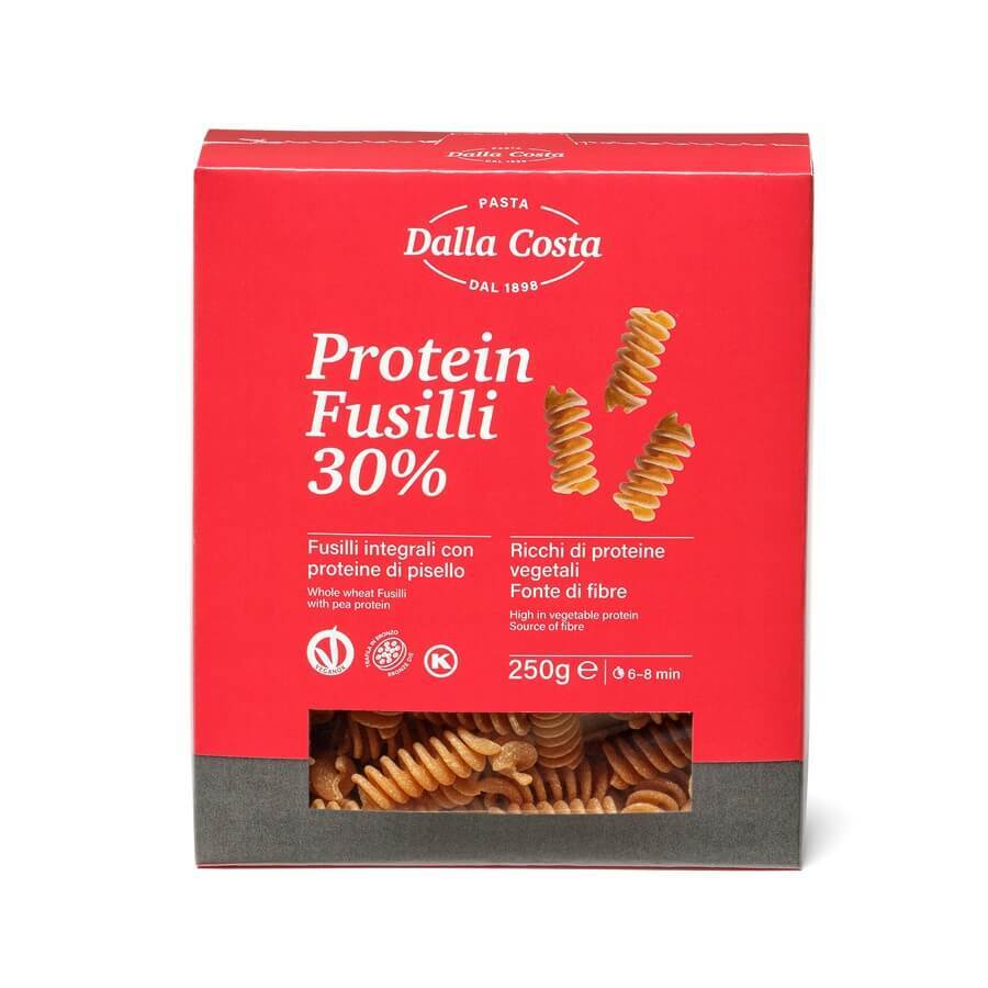 Pasta fusilli con trigo duro y proteína de guisante, 250 g, Dalla Costa