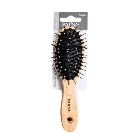 Small wooden hairbrush with rubber shaft, Parsa