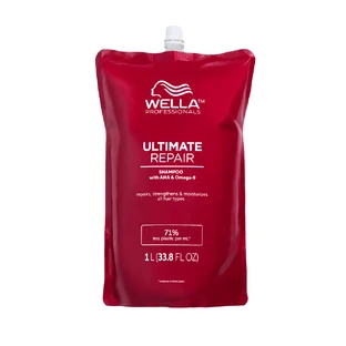 Shampooing Ultimate Repair avec AHA et Omega 9 pour cheveux abîmés, 1 litre, Wella Professionals