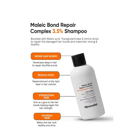 Repair shampoo for damaged hair Maleic Bond Repair Complex 3,5%, 250 ml, Minimalist
