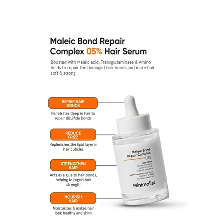 Herstellend serum voor beschadigd haar Maleic Bond Repair Complex 0,5%, 50 ml, Minimalist