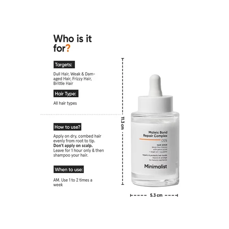 Herstellend serum voor beschadigd haar Maleic Bond Repair Complex 0,5%, 50 ml, Minimalist