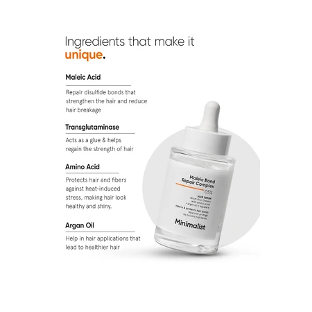 Herstellend serum voor beschadigd haar Maleic Bond Repair Complex 0,5%, 50 ml, Minimalist