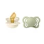 Set de 2 chupetes anatómicos de látex Couture, +0 meses, Ivory Sage, Baberos