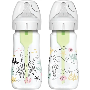 Set de biberons à col large Options Plus, 270 ml, 2 pièces, Girl, Dr. Browns