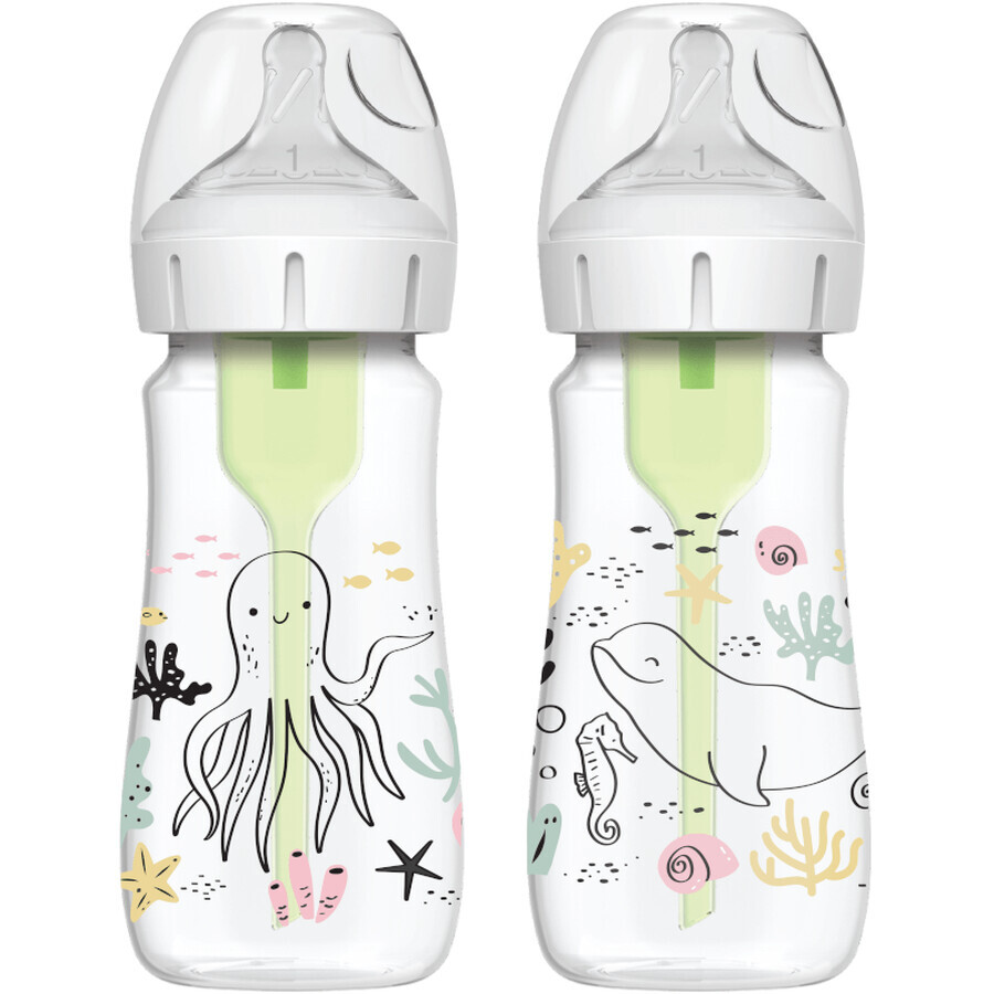 Buy Wide Neck Bottle Set Options Plus, 270 ml, 2 pieces, Girl, Dr. Browns Wide Neck Bottle Set Options Plus, 270 ml, 2 pieces, Girl, Dr. Browns