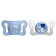 Silicone pacifier set PhisioForma Micro, 0-2 months, Blue, 2 pieces, Chicco