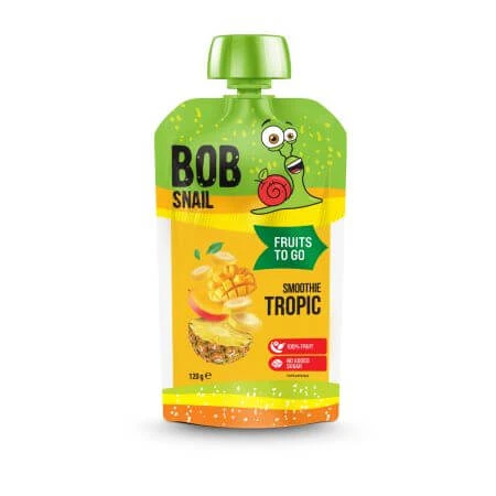Natuurlijke banaan, ananas en mango smoothie, 120 g, Bob Slak
