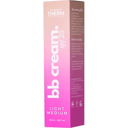 Crème teintée pour le visage SPF25 Light Medium, 50 ml, Synergy Therm