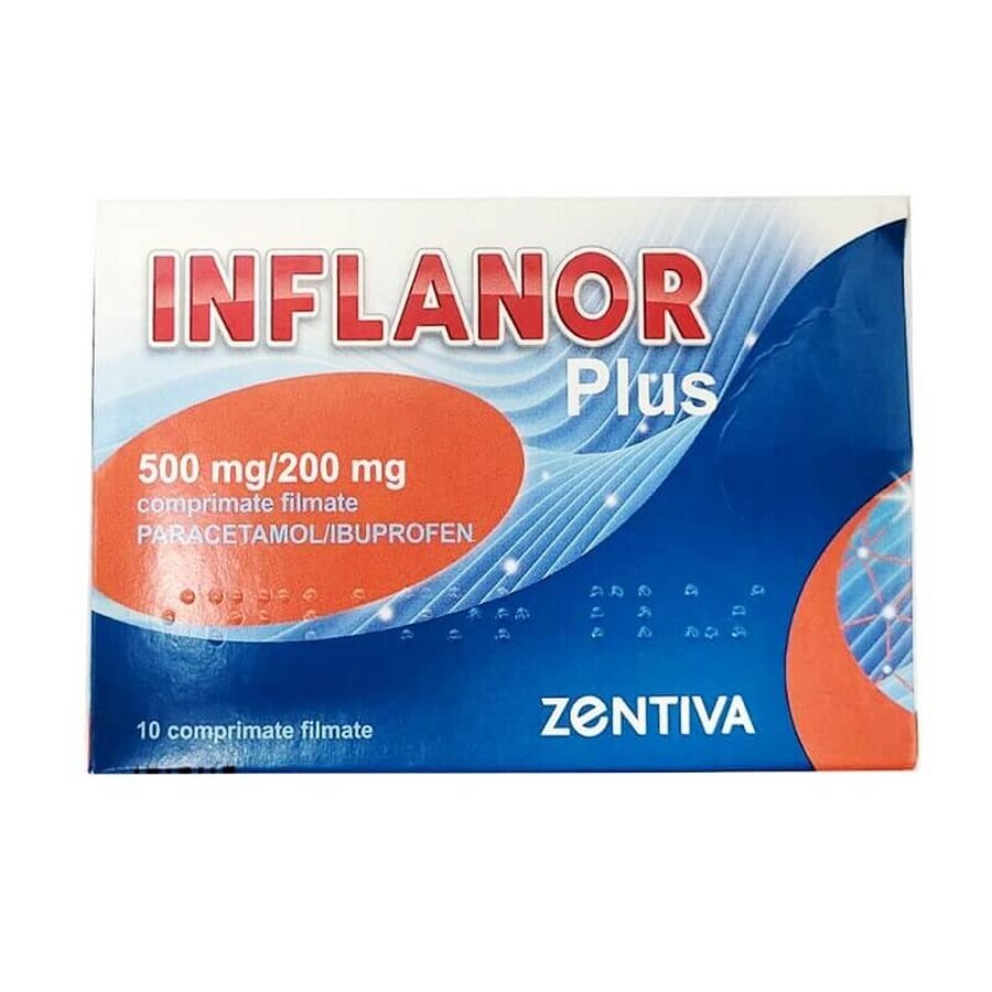 Inflanor Plus, 500 mg/200 mg, 10 film-coated tablets, Zentiva