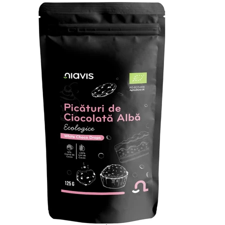 Chispas de chocolate blanco ecológico, 125 g, Niavis