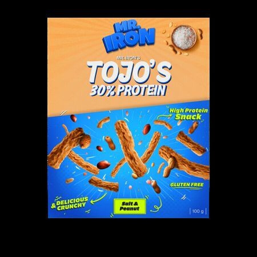 Tojos proteïne soesjes met zout en pinda's, 100 g, Mister Iron