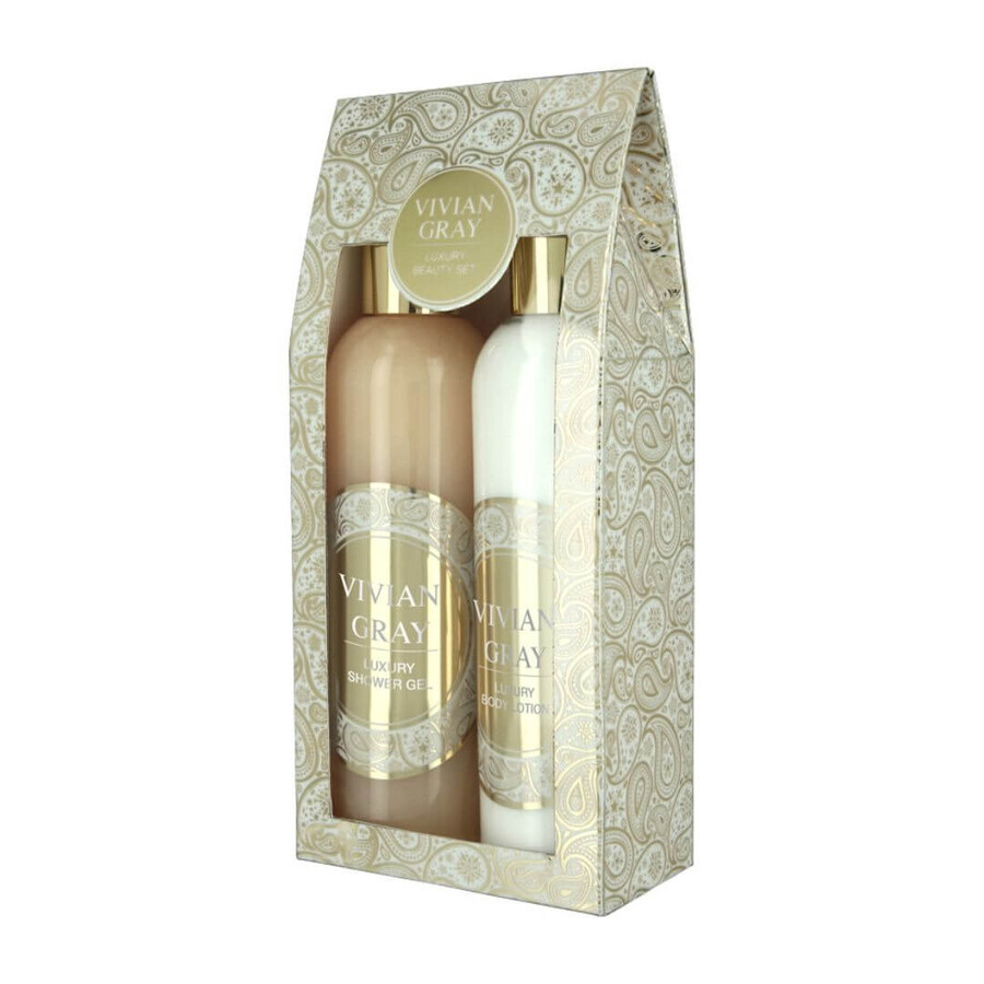 Set Shower gel and body lotion Vanilla & Patchouli, Romance, 2 x 250 ml, Vivian Gray