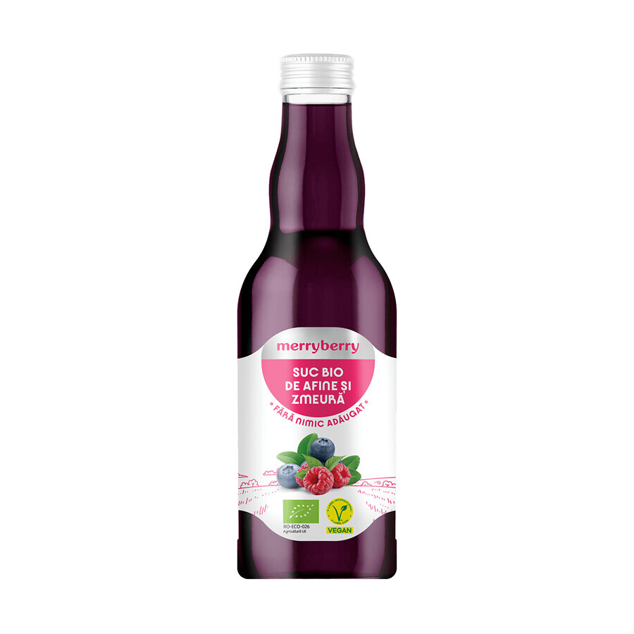 Bio-Preiselbeer- und Himbeersaft, 200 ml, MerryBerry