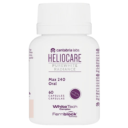 Heliocare Purewhite Radiance, Voedingssupplement voor de huid, 240 mg, 60 capsules, Cantabria