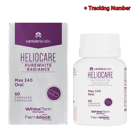 Heliocare Purewhite Radiance, Voedingssupplement voor de huid, 240 mg, 60 capsules, Cantabria