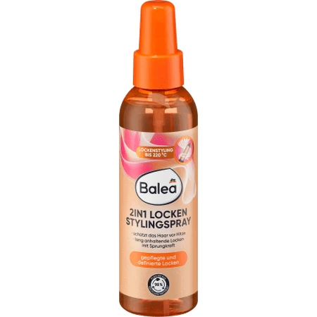 Balea Espray 2 en 1 para peinar rizos y protección térmica, 150 ml