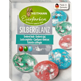 Heitmann eierverf met zilverfolie, 3 stuks