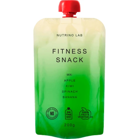 Nutrino Lab Fitness Snack, puré de manzana, kiwi, espinacas y plátano, 200 g