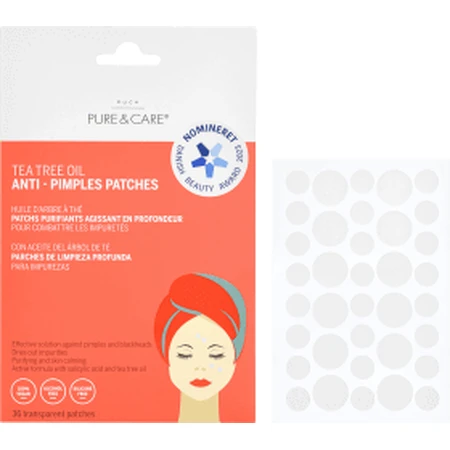 Puca Pure&amp;Care Anti-acne pleisters met tea tree, 36 stuks