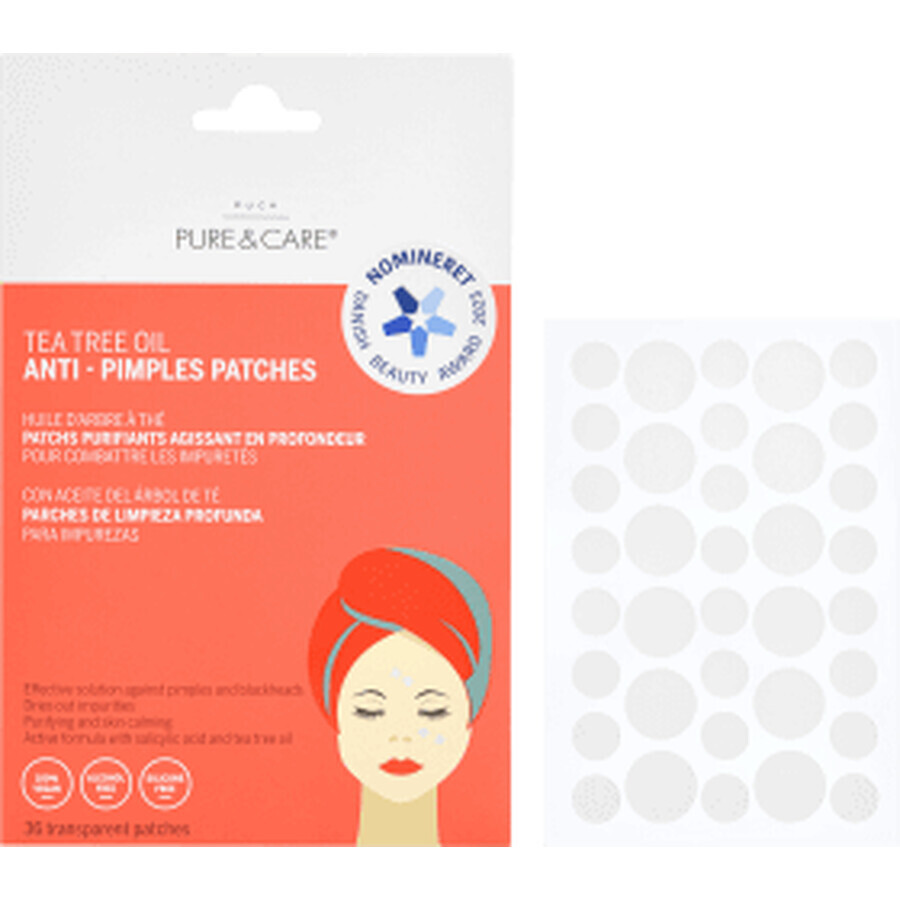 Puca Pure&amp;Care Anti-acne patches with tea tree, 36 pieces