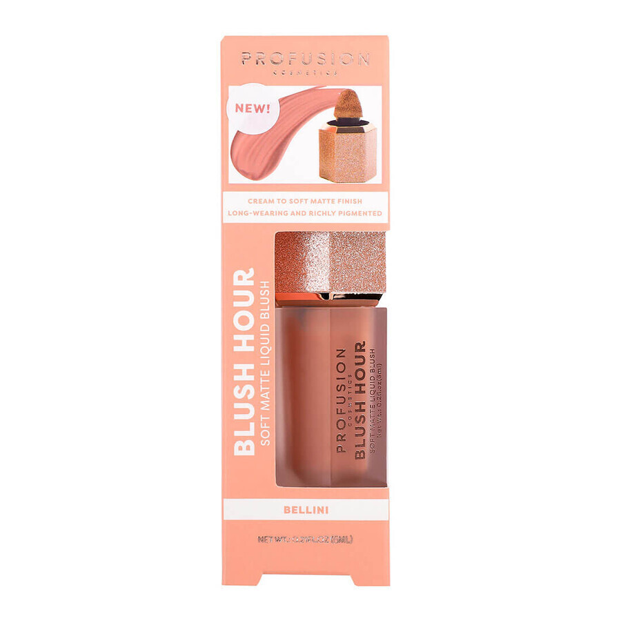 Blush Hour, colorete líquido mate delicado, Bellini, Profusion Cosmetics, 6 ml Blush Hour, colorete líquido mate delicado, Bellini, Profusion Cosmetics, 6 ml