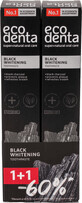 Package 1+1-60% Toothpaste for whitening Extra Black with charcoal and Teavigo, Ecodenta, 2x75 ml