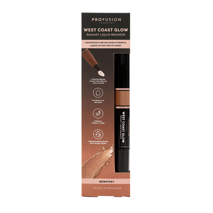 Bronceador líquido radiante West Coast Glow, Newport, Profusion Cosmetics, 2 ml Bronceador líquido radiante West Coast Glow, Newport, Profusion Cosmetics, 2 ml