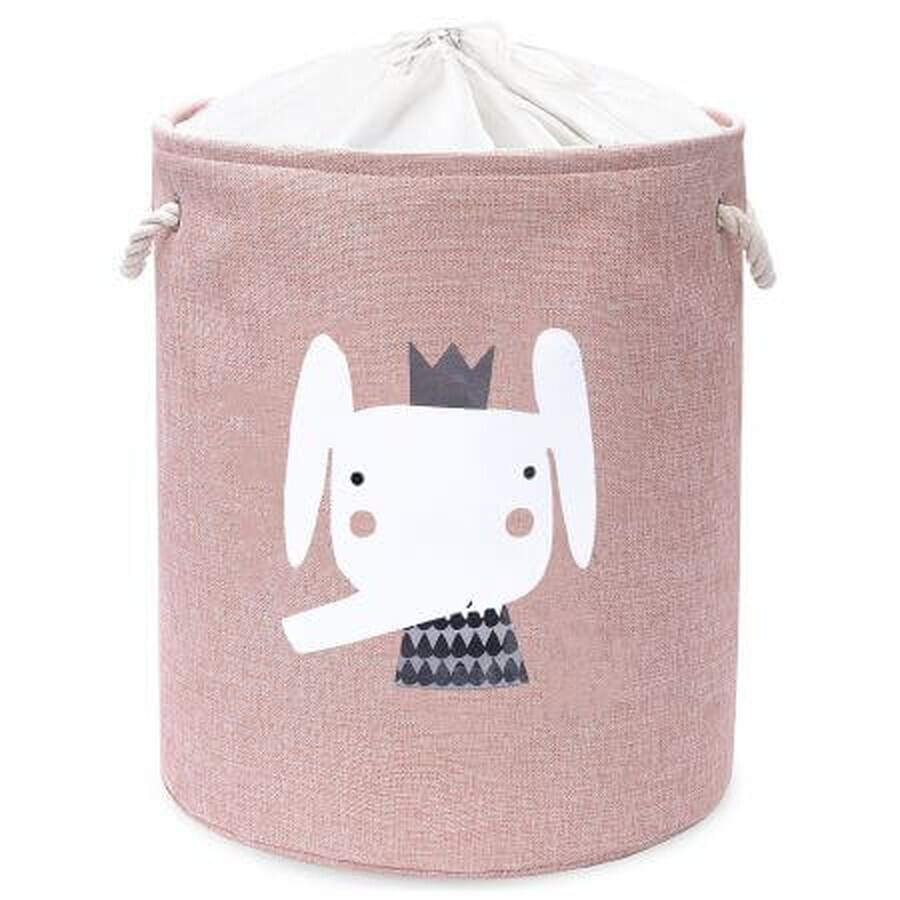 Foldable toy storage basket with rope, 63L, Elephant, Sipo
