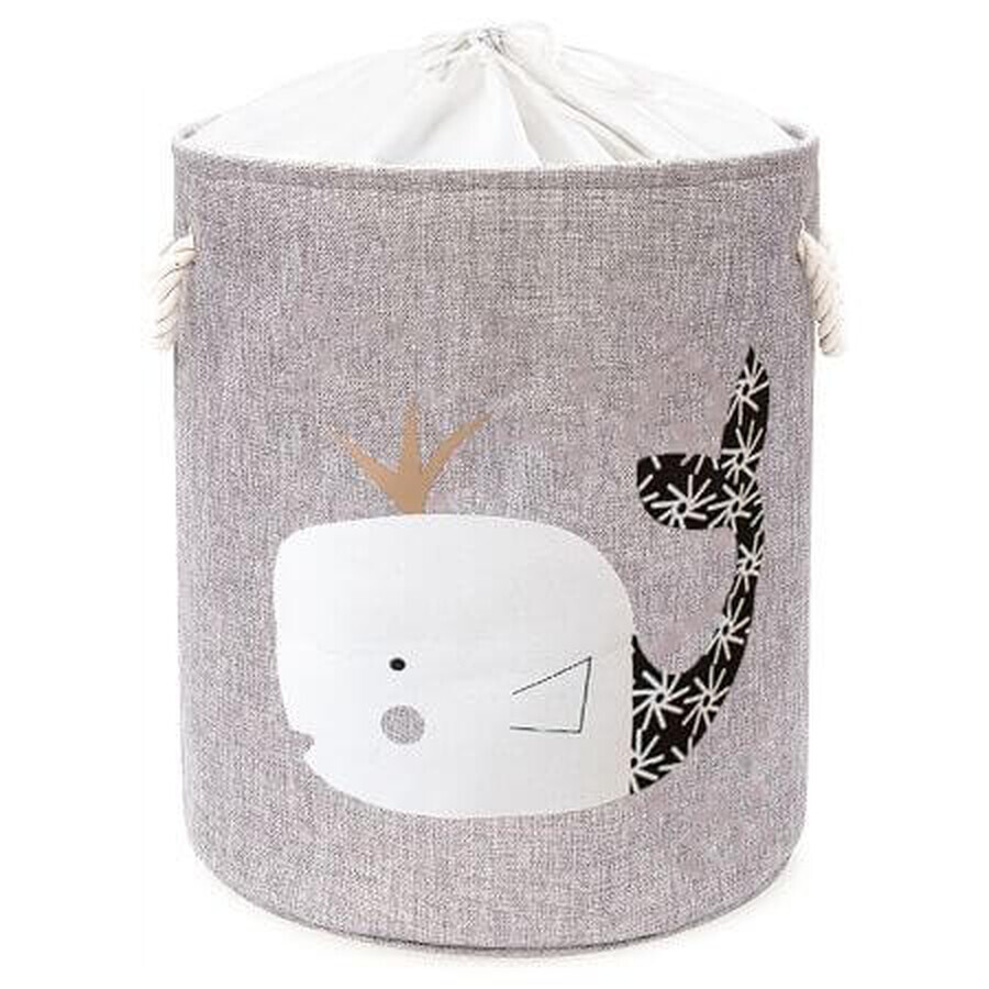 Foldable basket for storing toys with a rope, Whale, Sipo