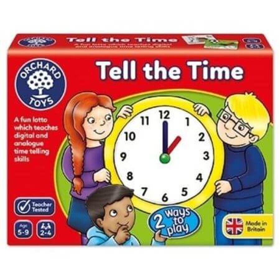Educational English Lotto game, Read the clock, Orchard