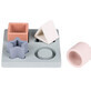 Puzzle game with geometric shapes in silicone, Grey, Nattou