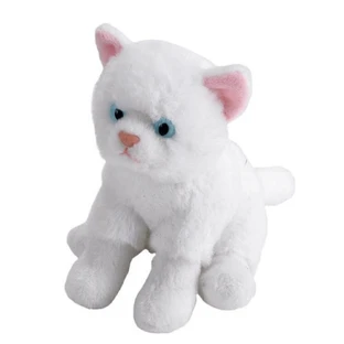 Witte kat pluche knuffel, 13 cm, Wild Republic