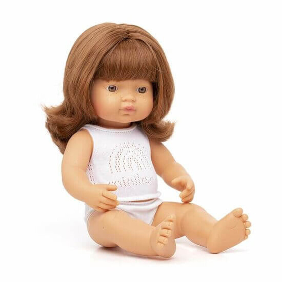 Muñeca Educativa Europea Roja, 38 cm, +10 meses, Miniland