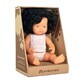 Educational doll Caucasian girl with black wavy hair, 38 cm, Miniland