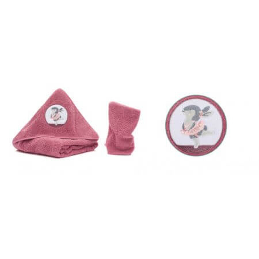 Asciugamano da bagno ricamato con manica, Bunny berry, Fillikid
