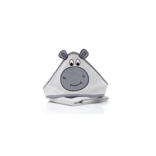 Hippo capison towel, Grey, 75x75 cm, Fillikid
