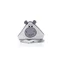 Hippo capison towel, Grey, 75x75 cm, Fillikid