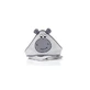 Hippo capison towel, Grey, 75x75 cm, Fillikid