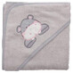 Serviette &#224; capuche Lisa, Gris, 75x75 cm, Fillikid