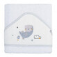 Serviette &#224; capuche Amigos, blanc/gris, Bimbi Pirulos