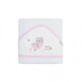 Serviette de bain &#224; capuche Amigos, blanc/rose, Bimbi Pirulos