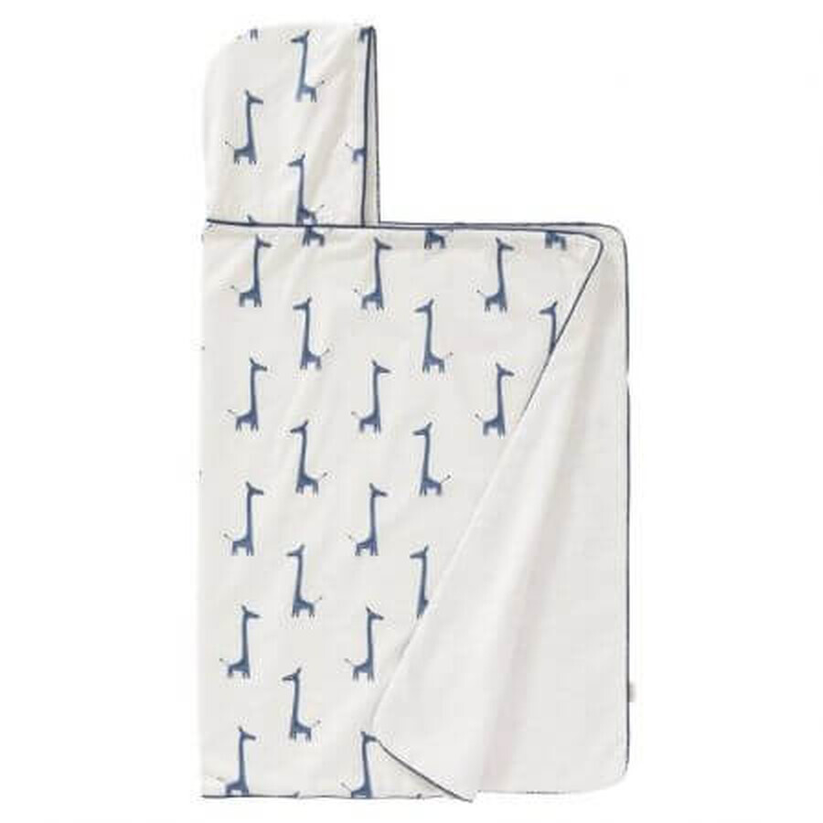 Toalla con capucha de algodón orgánico Giraf Indigo, 100x75cm, Fresk