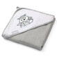 Serviette &#224; capuche en fibre de bambou, Gris, 76x76 cm, Babyono